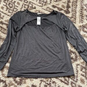 Maurices Shimmering Black Long Sleeve Top
